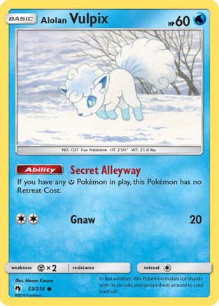 Alolan Vulpix (53/214) [SM: Lost Thunder] Pokemon Single Pokémon