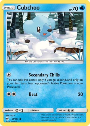 Cubchoo (61/214) Reverse Holofoil [SM: Lost Thunder] Pokemon Single Pokémon