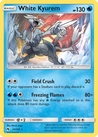 White Kyurem (/214) Holofoil [SM: Lost Thunder] Pokemon Single Pokémon