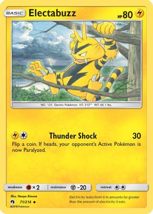 Electabuzz (/214) Reverse Holofoil [SM: Lost Thunder] Pokemon Single Pokémon