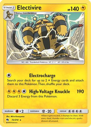 Electivire (/214) Reverse Holofoil [SM: Lost Thunder] Pokemon Single Pokémon