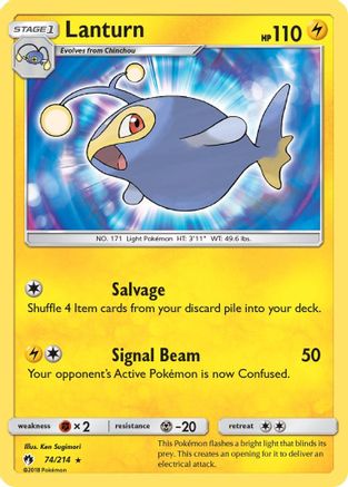 Lanturn (/214) Reverse Holofoil [SM: Lost Thunder] Pokemon Single Pokémon