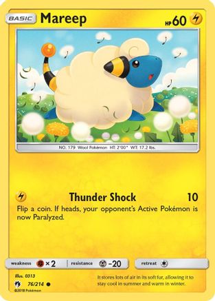 Mareep (76/214) Reverse Holofoil [SM: Lost Thunder] Pokemon Single Pokémon