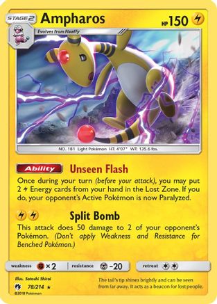 Ampharos (78/214) - [SM: Lost Thunder] Holofoil Pokemon Single Pokémon