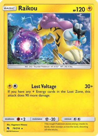 Raikou (79/214) Reverse Holofoil [SM: Lost Thunder] Pokemon Single Pokémon