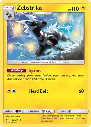 Zebstrika (82/214) Reverse Holofoil [SM: Lost Thunder] Pokemon Single Pokémon