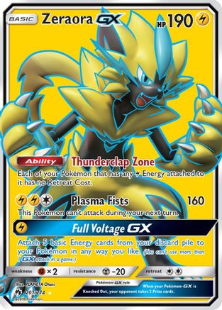 Zeraora GX (Full Art) (/214) Holofoil [SM: Lost Thunder] Pokemon Single Pokémon