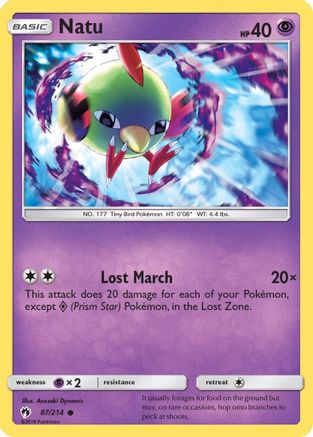 Natu (87/214) Reverse Holofoil [SM: Lost Thunder] Pokemon Single Pokémon