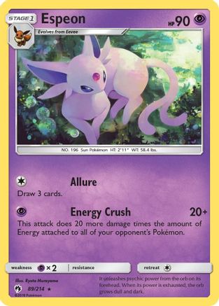Espeon (89/214) Reverse Holofoil [SM: Lost Thunder] Pokemon Single Pokémon