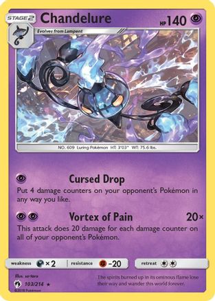 Chandelure (103/214) Reverse Holofoil [SM: Lost Thunder] Pokemon Single Pokémon