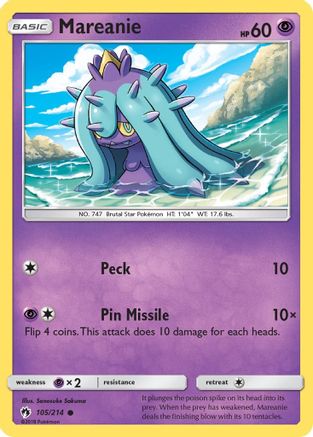 Mareanie (105) (/214) Reverse Holofoil [SM: Lost Thunder] Pokemon Single Pokémon