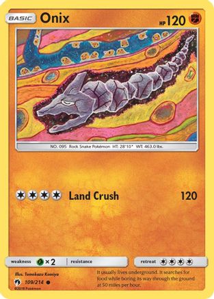 Onix (109/214) Reverse Holofoil [SM: Lost Thunder] Pokemon Single Pokémon
