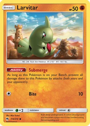 Larvitar (114/214) Reverse Holofoil [SM: Lost Thunder] Pokemon Single Pokémon