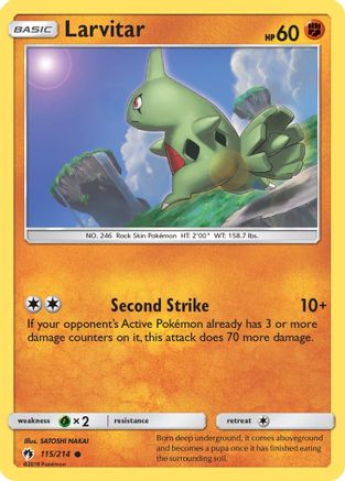 Larvitar (115/214) Reverse Holofoil [SM: Lost Thunder] Pokemon Single Pokémon