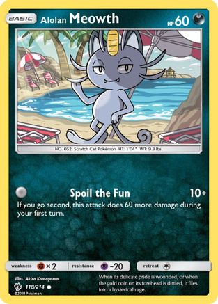 Alolan Meowth (118/214) - [SM: Lost Thunder] Pokemon Single Pokémon