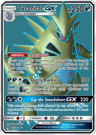 Tyranitar GX (Full Art) 203/214 Holofoil [SM: Lost Thunder] Pokemon Single Pokémon