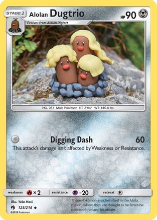 Alolan Dugtrio (123/214) - [SM: Lost Thunder] Pokemon Single Pokémon