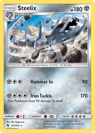 Steelix (125/214) Reverse Holofoil [SM: Lost Thunder] Pokemon Single Pokémon