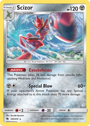 Scizor (/214) Reverse Holofoil [SM: Lost Thunder] Pokemon Single Pokémon