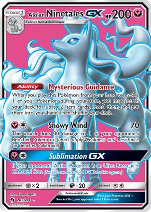 Alolan Ninetales GX (Full Art) (205/214) - [SM: Lost Thunder] Holofoil Pokemon Single Pokémon