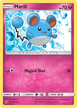 Marill (135/214) Reverse Holofoil [SM: Lost Thunder] Pokemon Single Pokémon