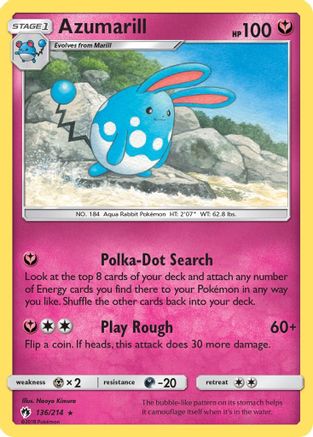 Azumarill (136/214) Reverse Holofoil [SM: Lost Thunder] Pokemon Single Pokémon