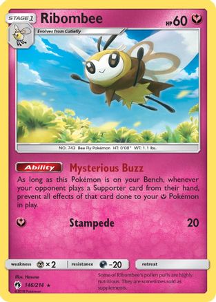 Ribombee 146/214 [SM: Lost Thunder] Pokemon Single Pokémon