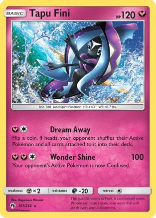 Tapu Fini (151/214) Holofoil [SM: Lost Thunder] Pokemon Single Pokémon