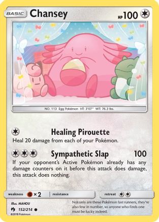 Chansey (152/214) Reverse Holofoil [SM: Lost Thunder] Pokemon Single Pokémon