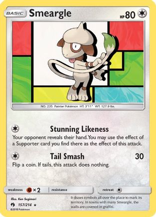 Smeargle (157/214) Reverse Holofoil [SM: Lost Thunder] Pokemon Single Pokémon