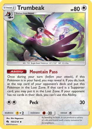 Trumbeak (165/214) Reverse Holofoil [SM: Lost Thunder] Pokemon Single Pokémon