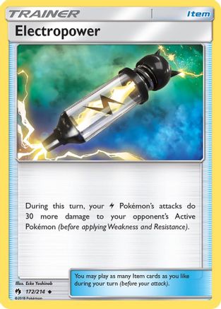 Electropower (172/214) Reverse Holofoil [SM: Lost Thunder] Pokemon Single Pokémon