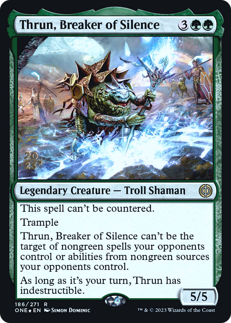 Thrun, Breaker of Silence (PRE-186) [Phyrexia: All Will Be One Promos] Foil MTG Single Wizards of the Coast
