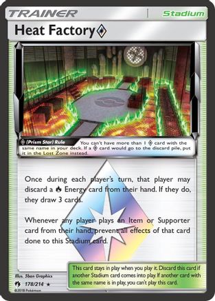 Heat Factory Prism Star (178/214) Holofoil [SM: Lost Thunder] Pokemon Single Pokémon