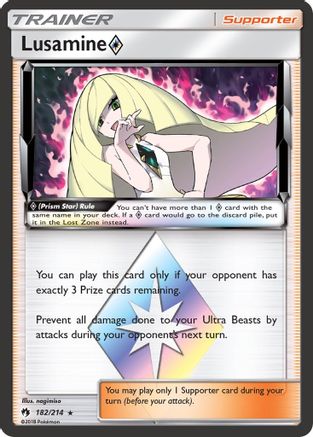 Lusamine Prism Star 182/214 Holofoil [SM: Lost Thunder] Pokemon Single Pokémon