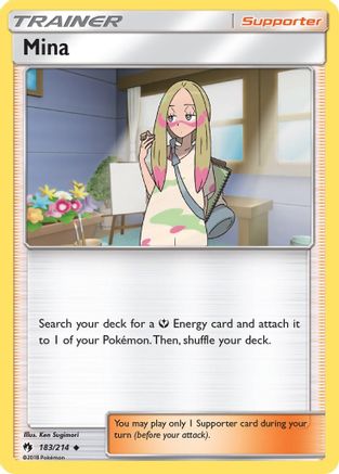 Mina (183/214) Reverse Holofoil [SM: Lost Thunder] Pokemon Single Pokémon