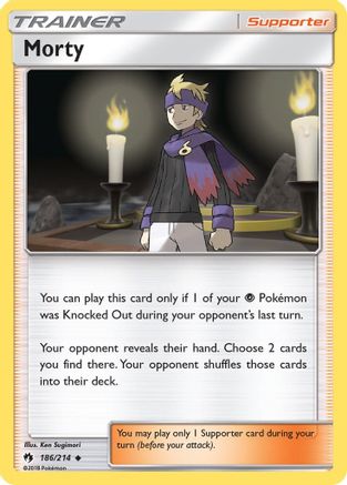 Morty (186/214) Reverse Holofoil [SM: Lost Thunder] Pokemon Single Pokémon