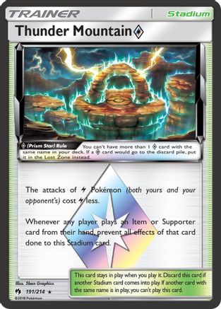 Thunder Mountain Prism Star 191/214 Holofoil [SM: Lost Thunder] Pokemon Single Pokémon