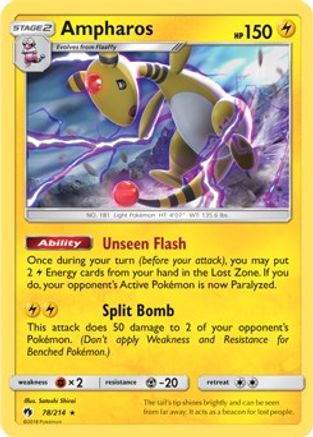 Ampharos - 78/214 (SM Lost Thunder) (78) - [Misc: Deck Exclusives] Pokemon Single Pokémon
