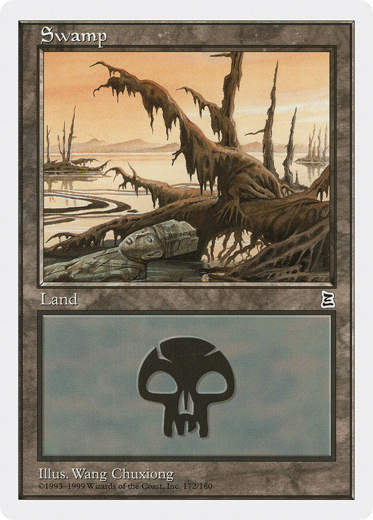 Swamp (PTK-172) [Oldschool] Portal Three Kingdoms MTG Single Wizards of the Coast