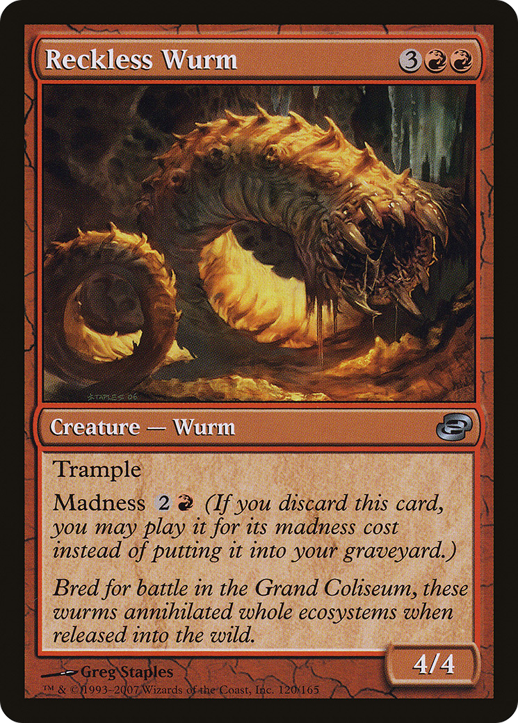 Reckless Wurm (PLC-120) [Planar Chaos] (colorshifted) MTG Single Planar Chaos