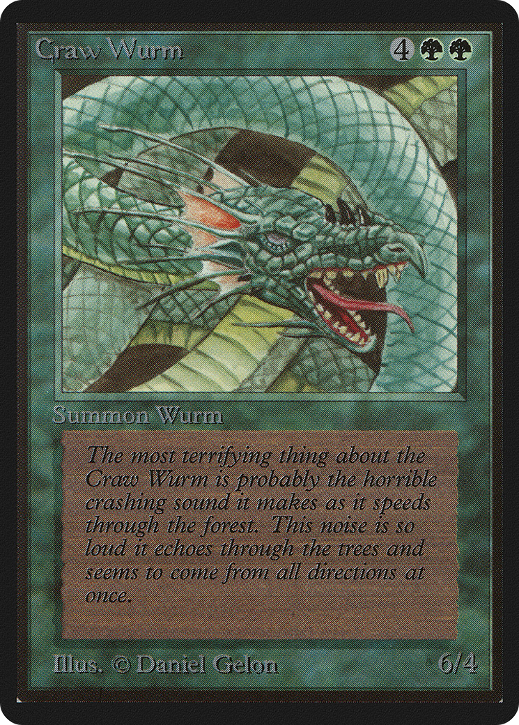 Craw Wurm (LEB-) [Oldschool] Limited Edition Beta MTG Single Wizards of the Coast