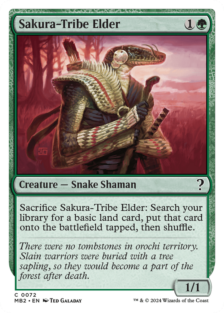 Sakura-Tribe Elder (White Border) (MB2-072) [Mystery Booster] Mystery Booster 2 MTG Single Wizards of the Coast