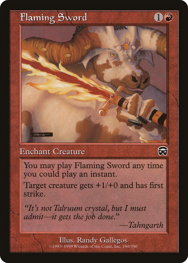 Flaming Sword (MMQ-190) [Mercadian Masques] Foil MTG Single Wizards of the Coast