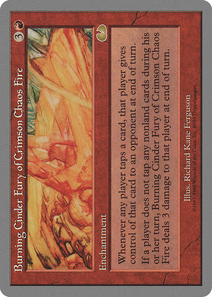 Burning Cinder Fury of Crimson Chaos Fire (UGL-040) [Unglued] MTG Single Wizards of the Coast
