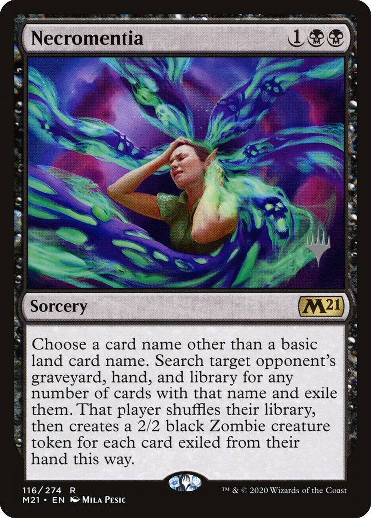 Necromentia (PPM21-116P) [Core Set 2021 Promos] MTG Single Wizards of the Coast