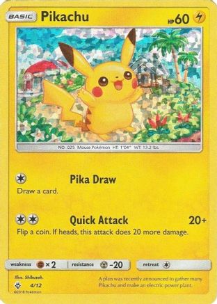 Pikachu - 4/12 (/12) Holofoil [Promos: McDonalds Promos 2018] Pokemon Single Pokémon
