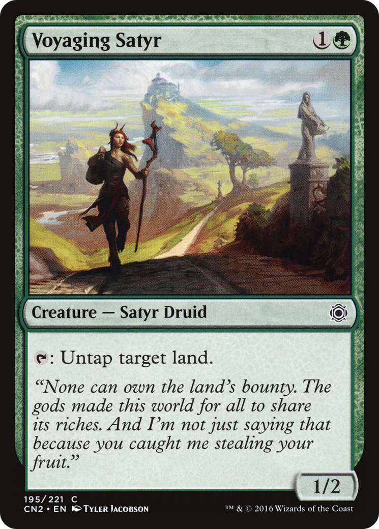 Voyaging Satyr (CN2-195) [Conspiracy: Take the Crown] Foil MTG Single Wizards of the Coast