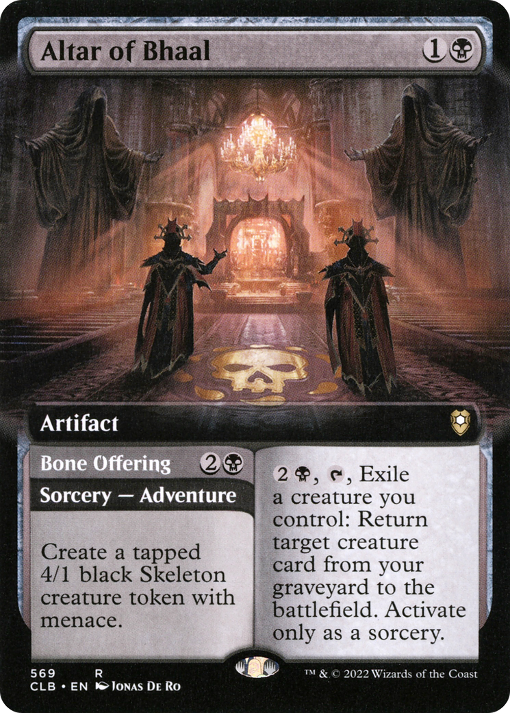 Altar of Bhaal // Bone Offering (CLB-569) [Commander Legends: Battle for Baldur's Gate] (Extended Art) MTG Single Wizards of the Coast