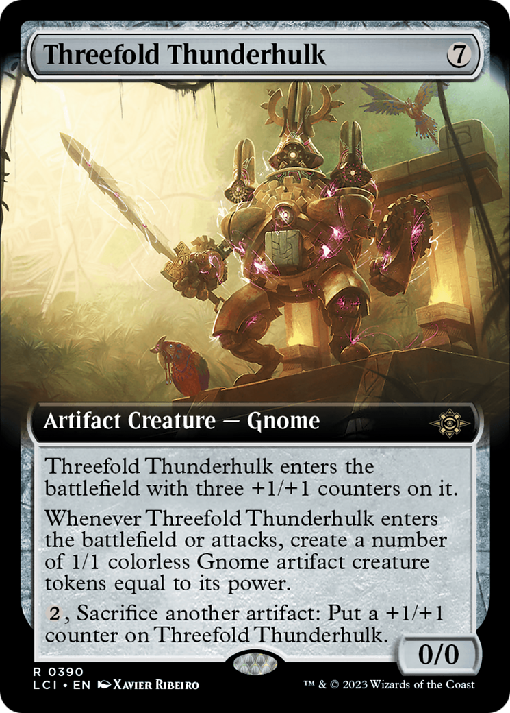 Threefold Thunderhulk (LCI-390) [The Lost Caverns of Ixalan] (Extended Art) Foil MTG Single Wizards of the Coast
